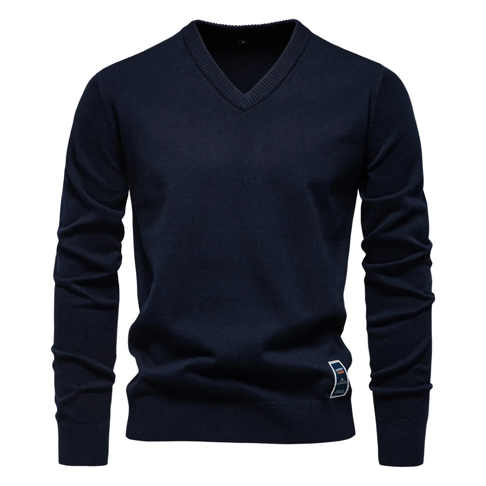 Lavoir Exclusive – Men’s V-Neck Cotton Sweater