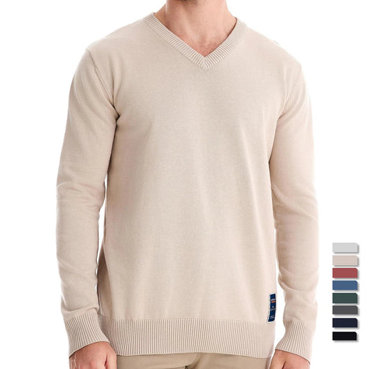 Lavoir Exclusive – Men’s V-Neck Cotton Sweater