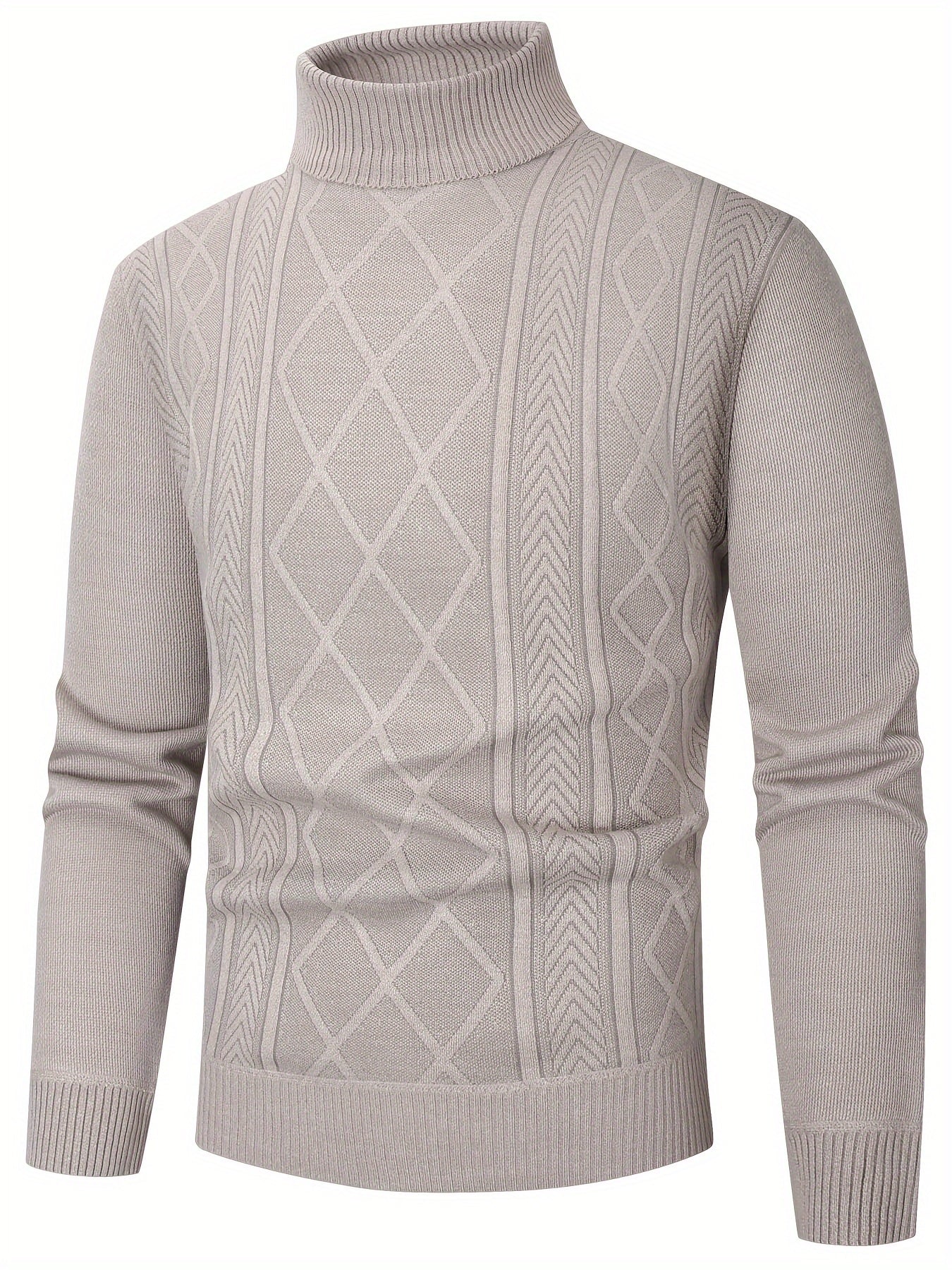 Jacquard Thickened Double-Collar Knitted Sweater