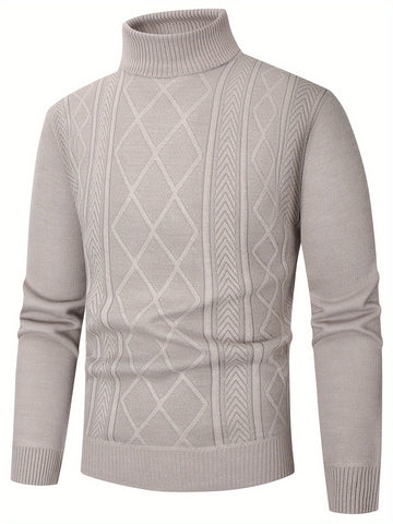 Jacquard Thickened Double-Collar Knitted Sweater