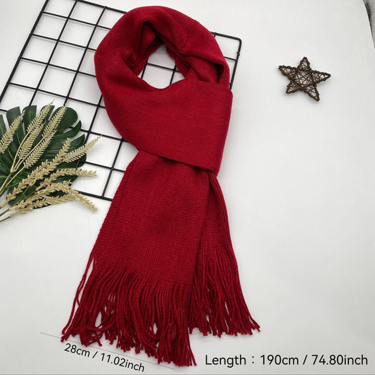 1pc Soft Acrylic Knit Fabric Classic Style Men's Winter Scarf, Warm Casual